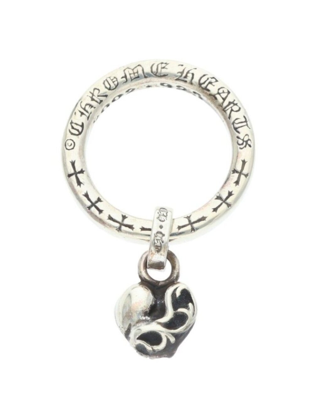 Chrome Hearts Ntfl Heart Motif Silver Ring